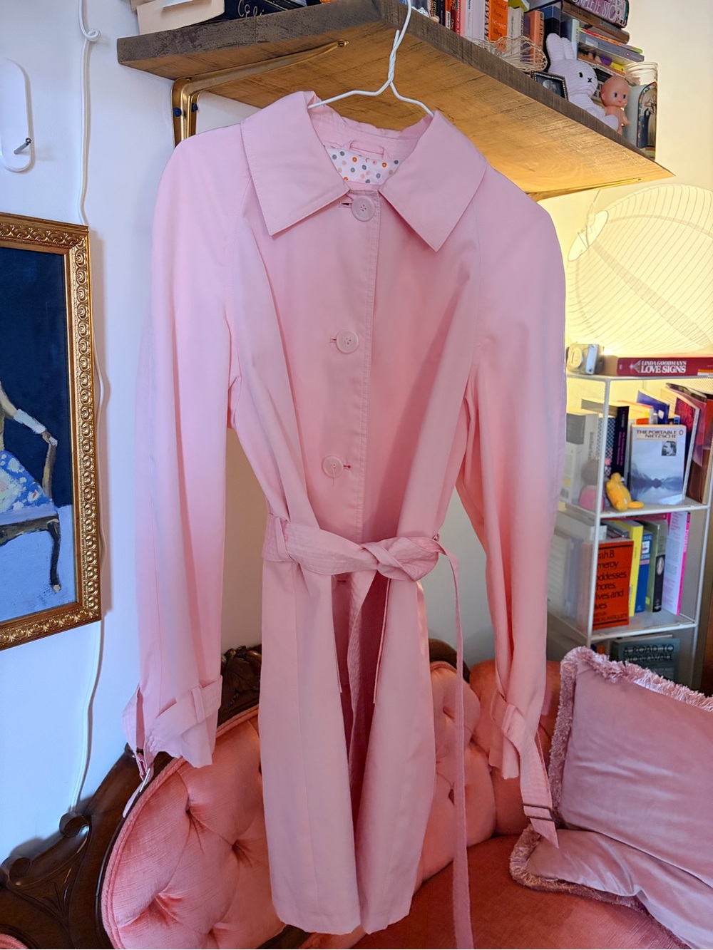 Liz Claiborne Soft Pink Tie-Waist Trench Coat